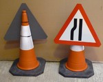 Temporary Plastic Road Cone Signs